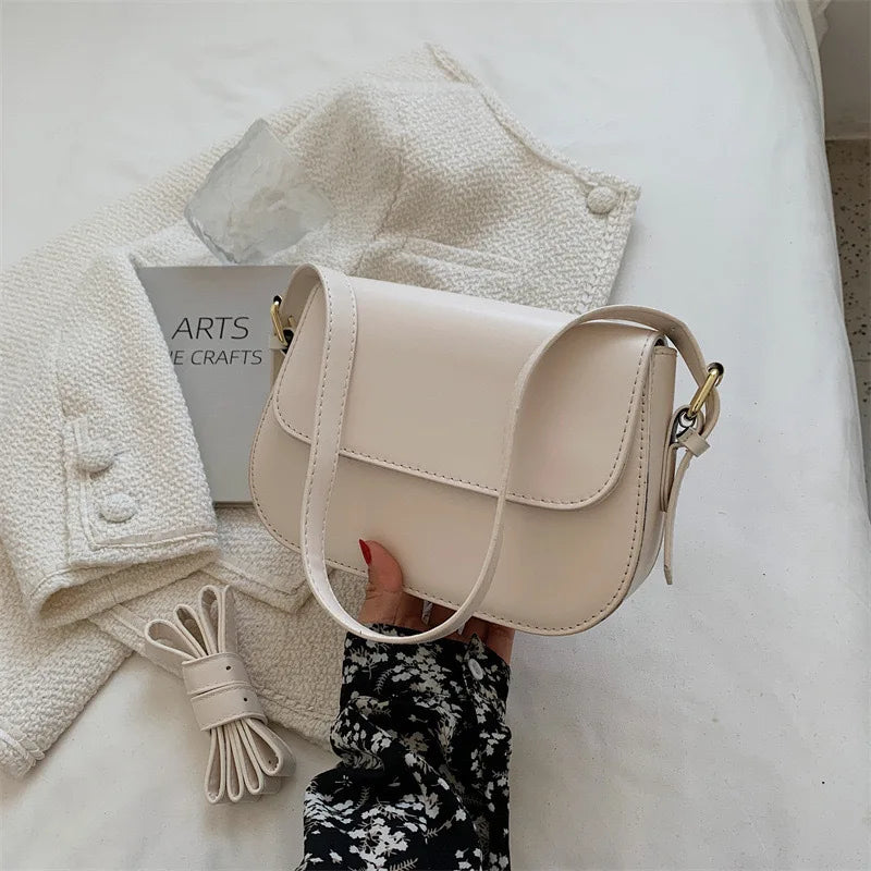Advanced Texture Retro Small Saddle Bag Women 2024 New Popular All-Match Messenger Bag Fashion Underarm Bags Square Sling Bag