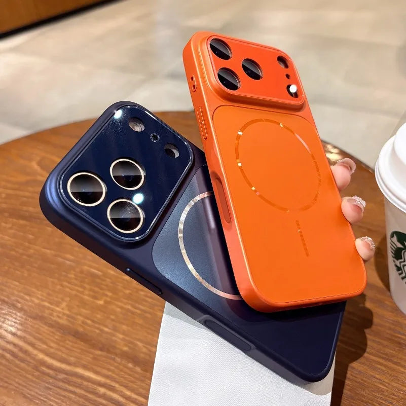 With Camera Control Button Matte Magnetic Magsafe Case For iPhone 17 Pro Max 16 15 14 13 Large Window PC Shockproof Cover