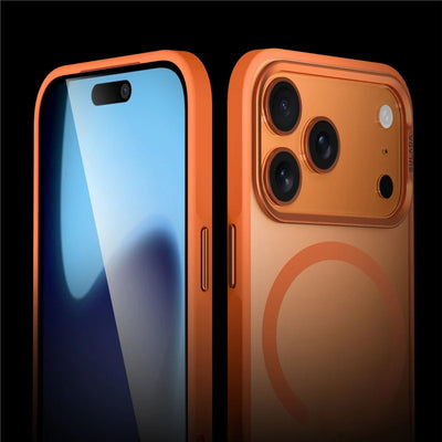 Luxury Alloy Lens Frame Matte For Magsafe Case For iPhone 17 16 15 14 Pro Max Translucent Hybrid Magnetic Shockproof Hard Cover