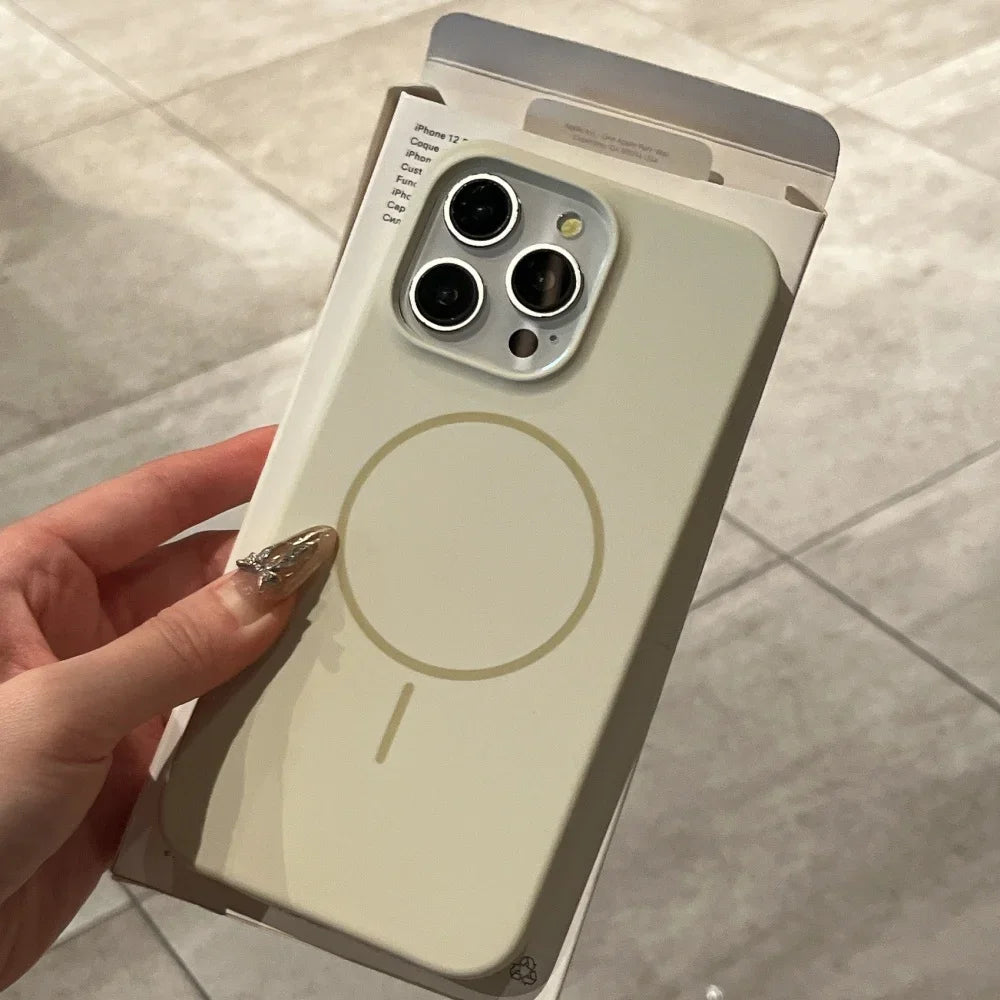 Luxury Liquid Silicone Case For iPhone 16E 16 15 14 Plus 13 12 Pro Max 11 for Magsafe Magnetic Wireless Charging Shockproof Capa