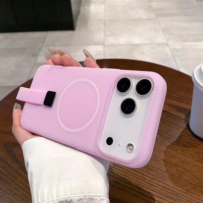 Luxury Magsafe With Hand Strap Phone Case For iPhone 17 Air 16 15 14 13 12 11 Pro Max Magnetic Bumper Liquid Silicone Cover