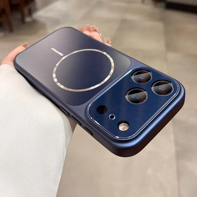 With Camera Control Button Matte Magnetic Magsafe Case For iPhone 17 Pro Max 16 15 14 13 Large Window PC Shockproof Cover