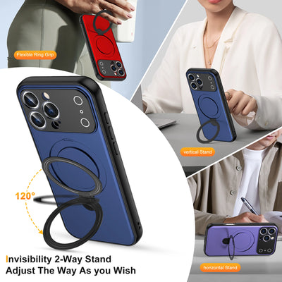 Luxury Folding Magnetic Stand Case For iPhone 17 Air 16 15 14 13 12 11 Pro Max Plus 16E XR For Magsafe Wireless Charging Cover