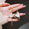 2PC Women's Fashion Style Silver Needle Asymmetric Heart shaped Earrings Jewelry Suitable for Date, Party, Festival Gifts