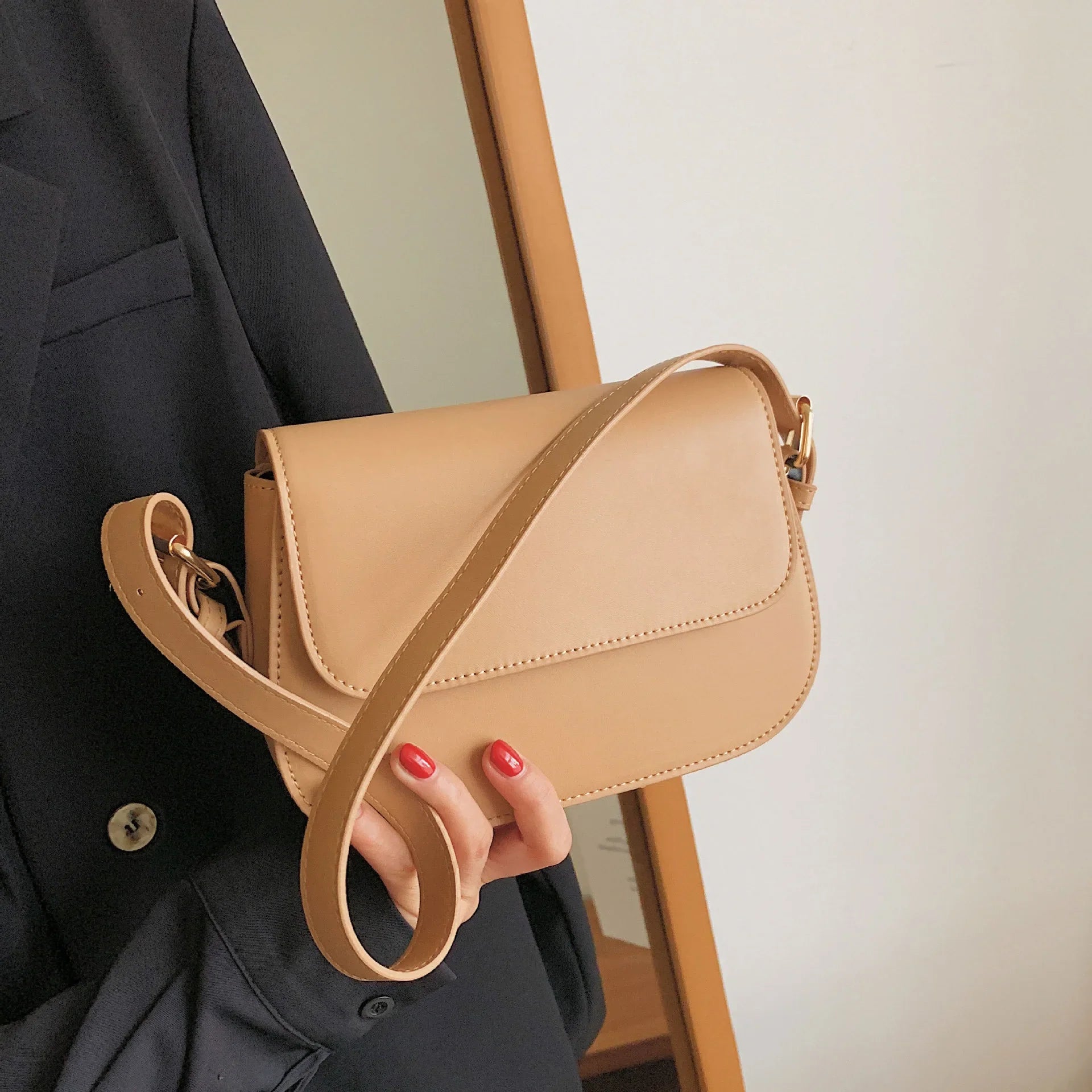 Advanced Texture Retro Small Saddle Bag Women 2024 New Popular All-Match Messenger Bag Fashion Underarm Bags Square Sling Bag