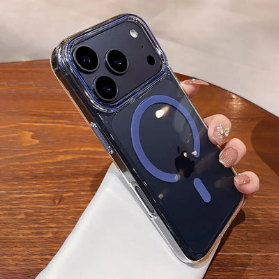 Luxury Crystal Clear Magnetic For Magsafe Case For iPhone 17 16 15 14 Plus 13 Pro Max Wireless Charging Shockproof Cover