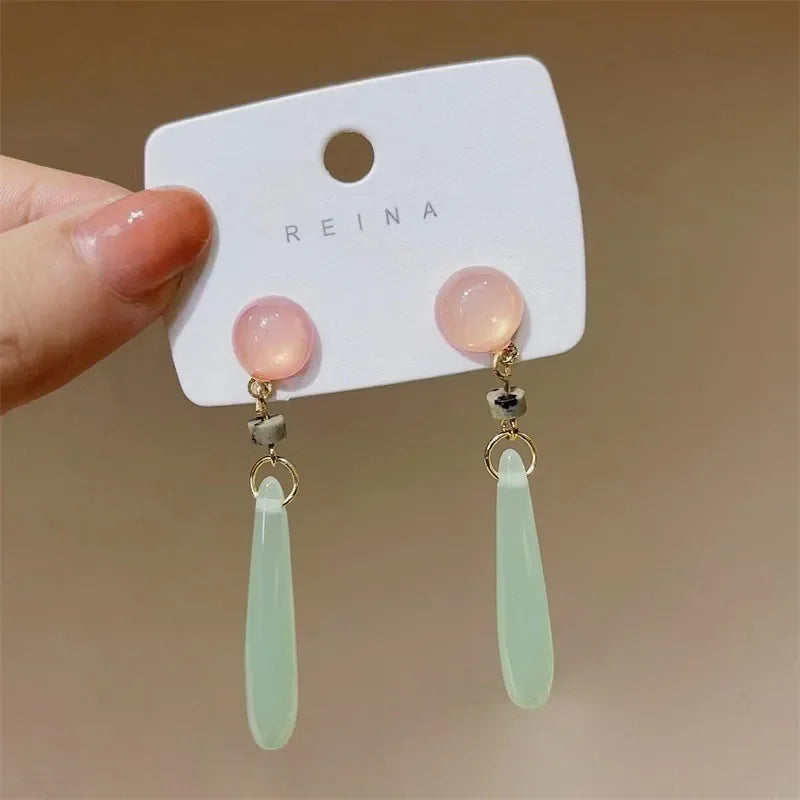 New Chinese Style Versatile Retro Earrings Long Tassel Horse Face Skirt Cheongsam Fashionable Temperament Accessories for Women