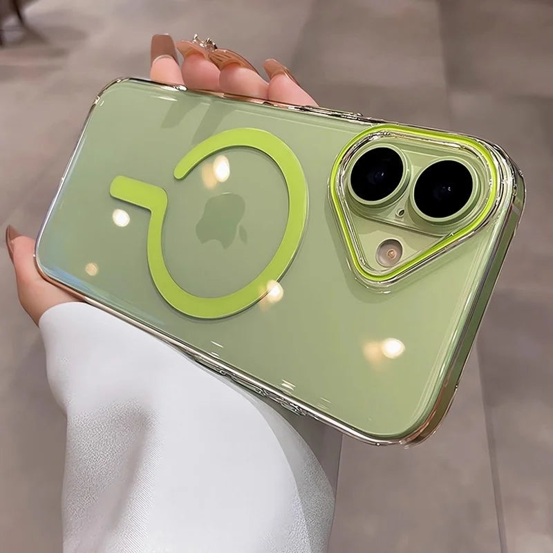 Luxury Crystal Clear Magnetic For Magsafe Case For iPhone 17 16 15 14 Plus 13 Pro Max Wireless Charging Shockproof Cover