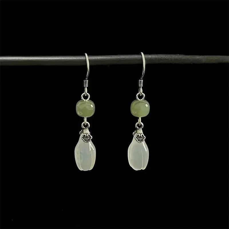 New Chinese Style Versatile Retro Earrings Long Tassel Horse Face Skirt Cheongsam Fashionable Temperament Accessories for Women