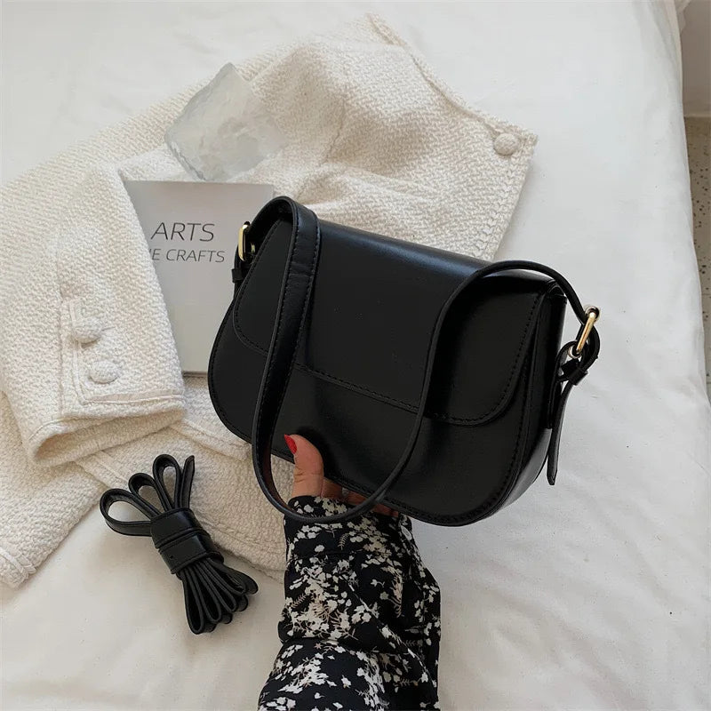 Advanced Texture Retro Small Saddle Bag Women 2024 New Popular All-Match Messenger Bag Fashion Underarm Bags Square Sling Bag