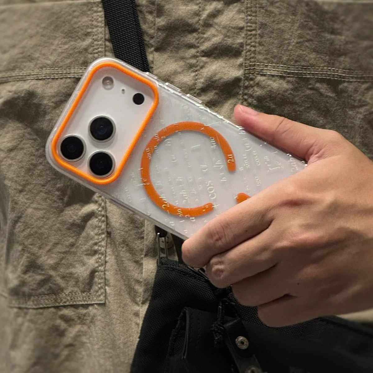 For 17 Pro Max Ice Fog Anti Slip Magnetic Translucent Phone Case for iPhone 16 15 14 Pro Max 17Pro Magsafe Formula Pattern Cover