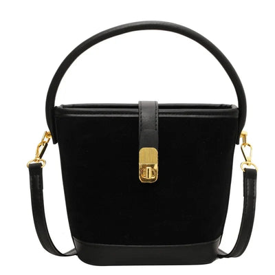 Fashionable Retro Bucket Handbag Women's Crossbody Bag Matte Finish Versatile Autumn New Style Small Bag Popular This Year