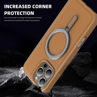 Fold Kickstand Wireless Charging PU Leather Magnetic Phone Case For iPhone 17 16 15 14 13 12 11 Pro Max Plus Shockproof Cover