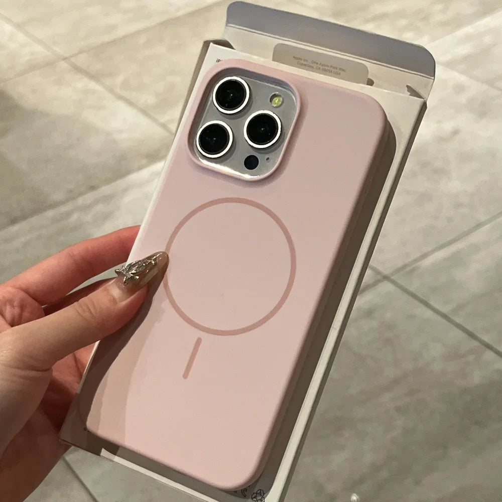 Luxury Liquid Silicone Case For iPhone 16E 16 15 14 Plus 13 12 Pro Max 11 for Magsafe Magnetic Wireless Charging Shockproof Capa