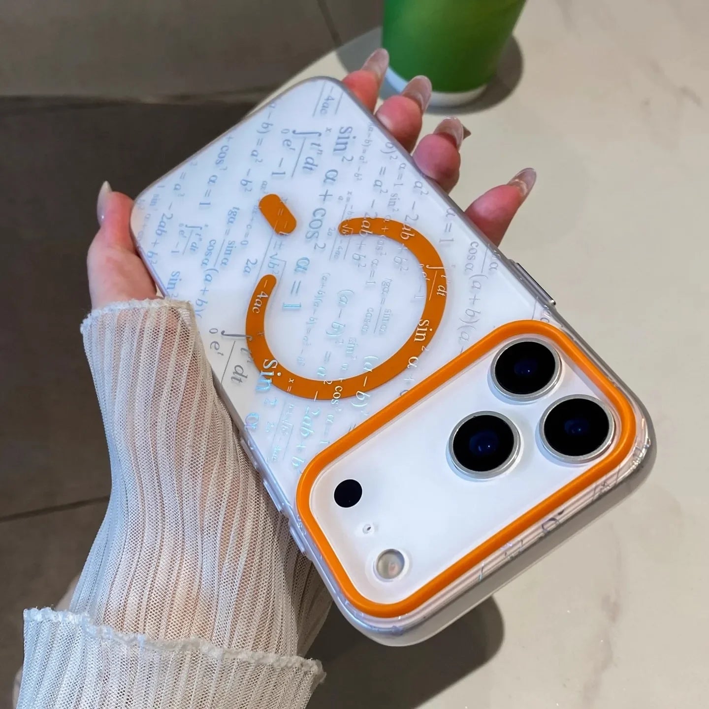 For 17 Pro Max Ice Fog Anti Slip Magnetic Translucent Phone Case for iPhone 16 15 14 Pro Max 17Pro Magsafe Formula Pattern Cover