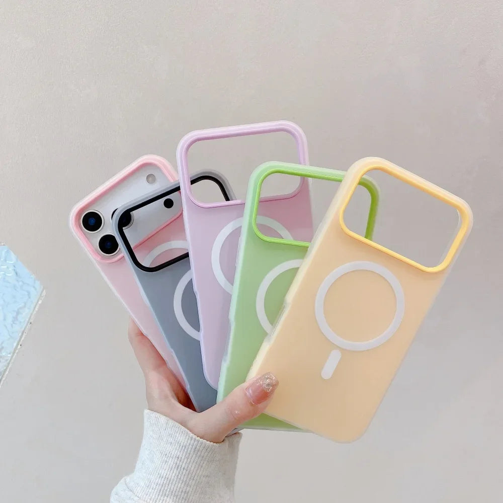 Original Candy Matte Case for iPhone 17 Air 16 15 14 13 12 11 Pro Max Plus 17ProMax Soft Silicone+Hard PC Translucent Back Cover