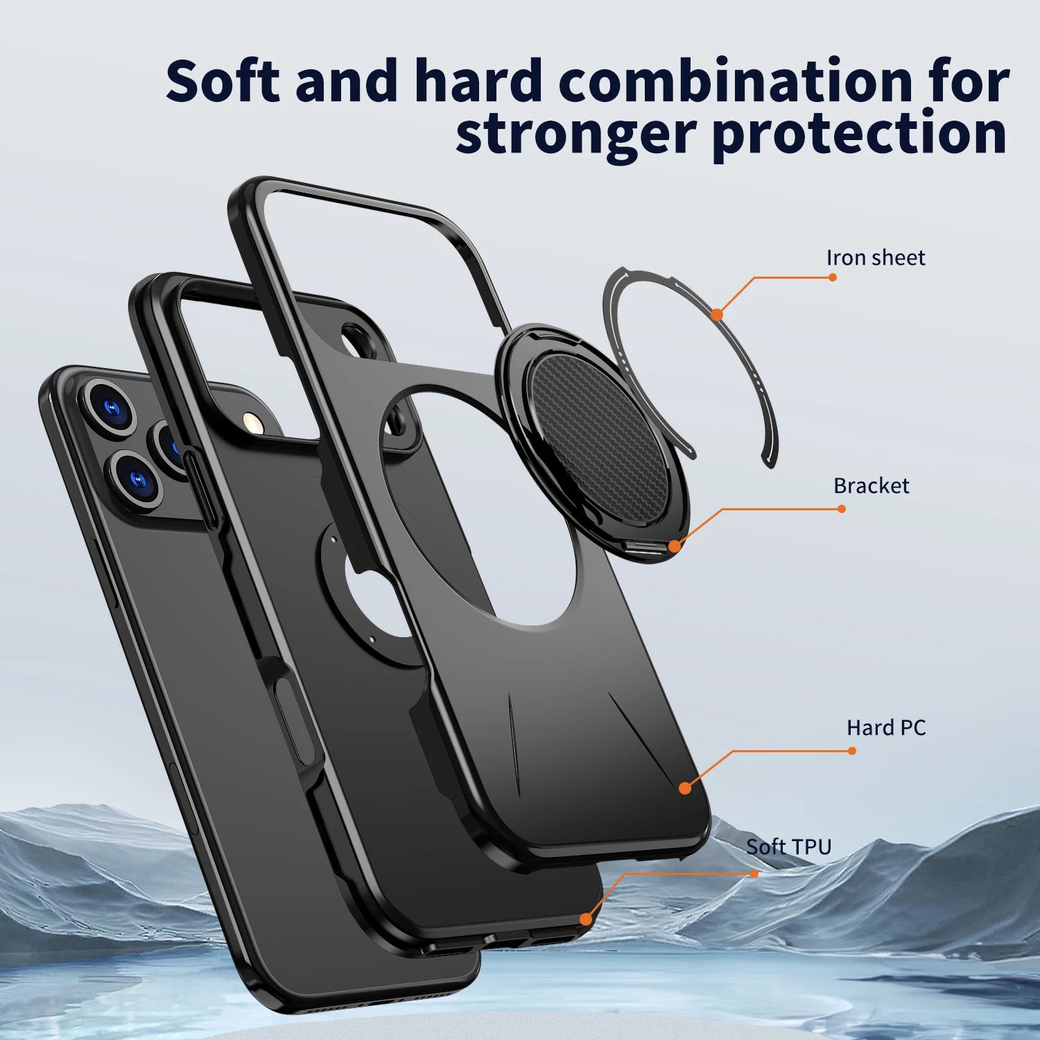 360° Magnetic Bracket Phone Case For iPhone 17 Air 16 15 14 13 12 11 Pro Max For Magsafe Shockproof Stand Holder Cover Funda
