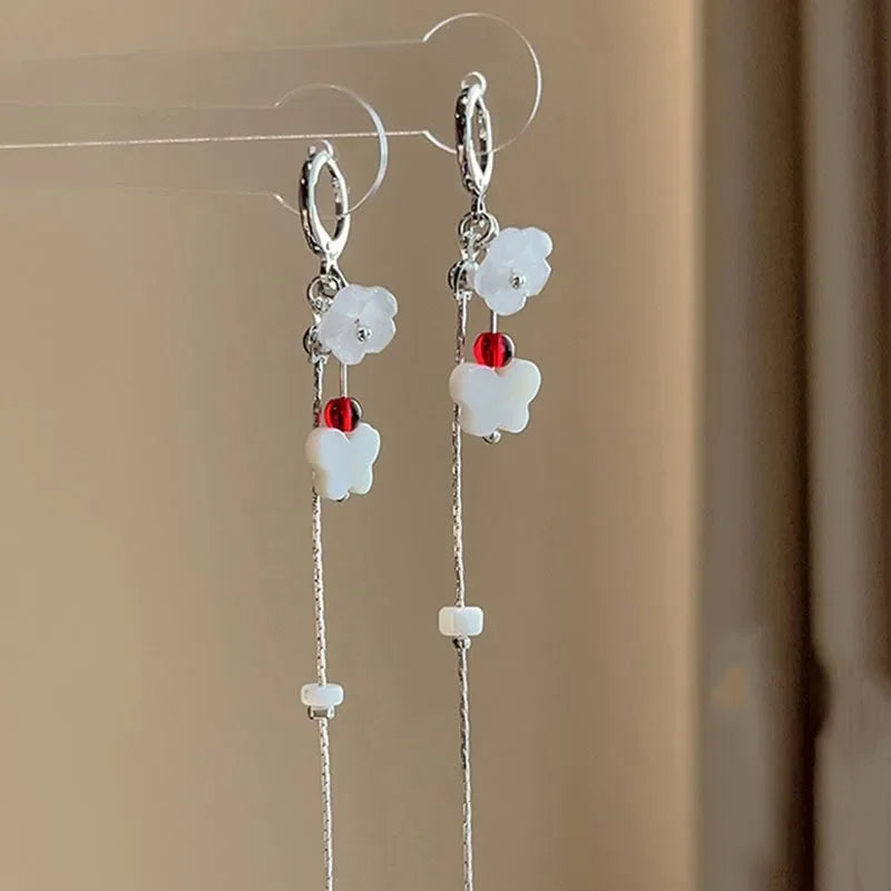 New Chinese Style Versatile Retro Earrings Long Tassel Horse Face Skirt Cheongsam Fashionable Temperament Accessories for Women