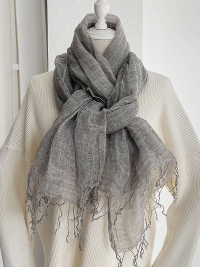 Women Vintage Summer Linen Shawl Scarf