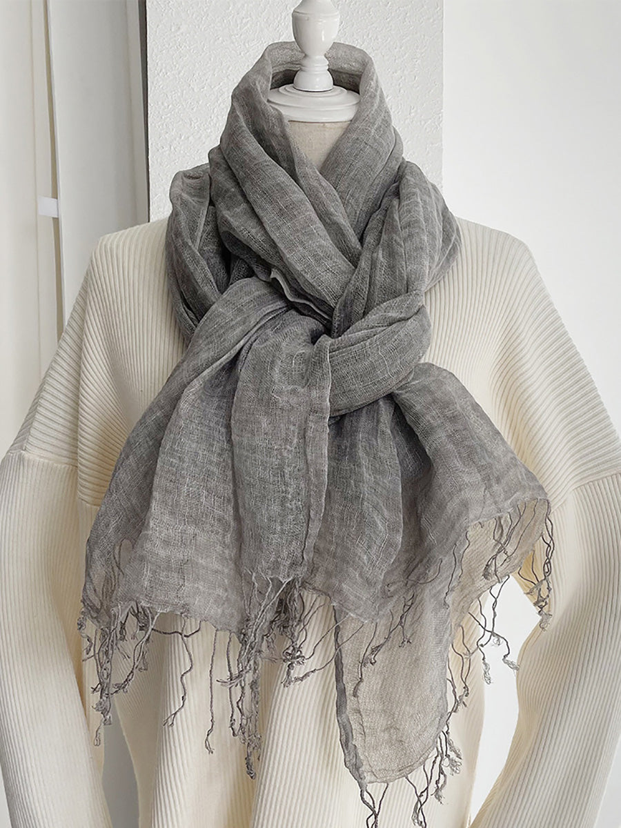 Women Vintage Summer Linen Shawl Scarf