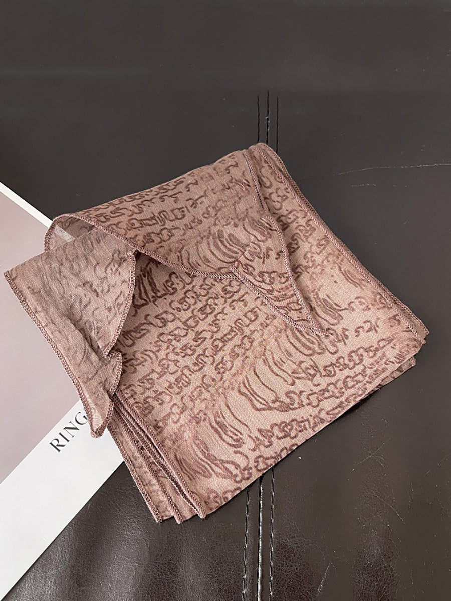 Women Vintage Plaid Dot Hair Band Scarf