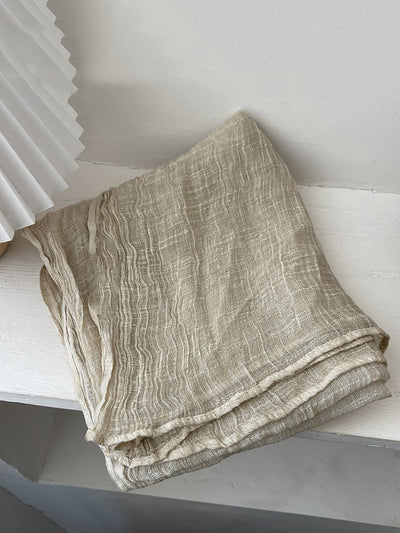 Women Artsy Pure Color Shirred Shawl Scarf