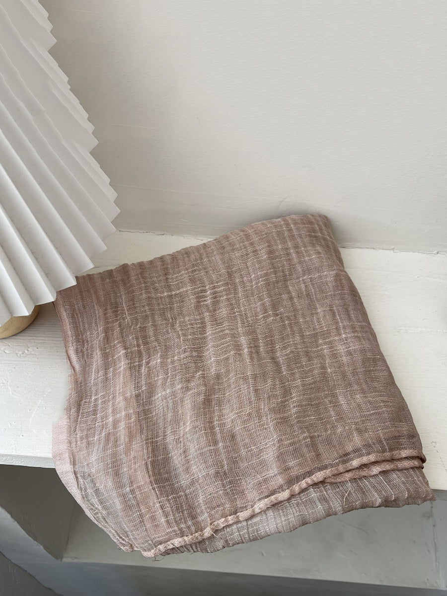 Women Artsy Pure Color Shirred Shawl Scarf