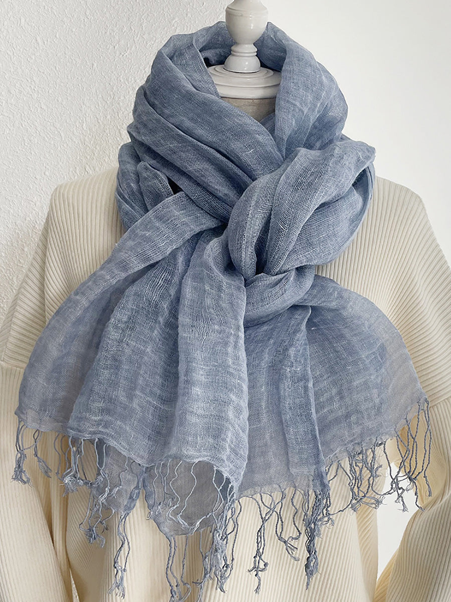 Women Vintage Summer Linen Shawl Scarf