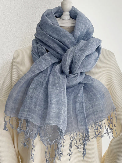 Women Vintage Summer Linen Shawl Scarf