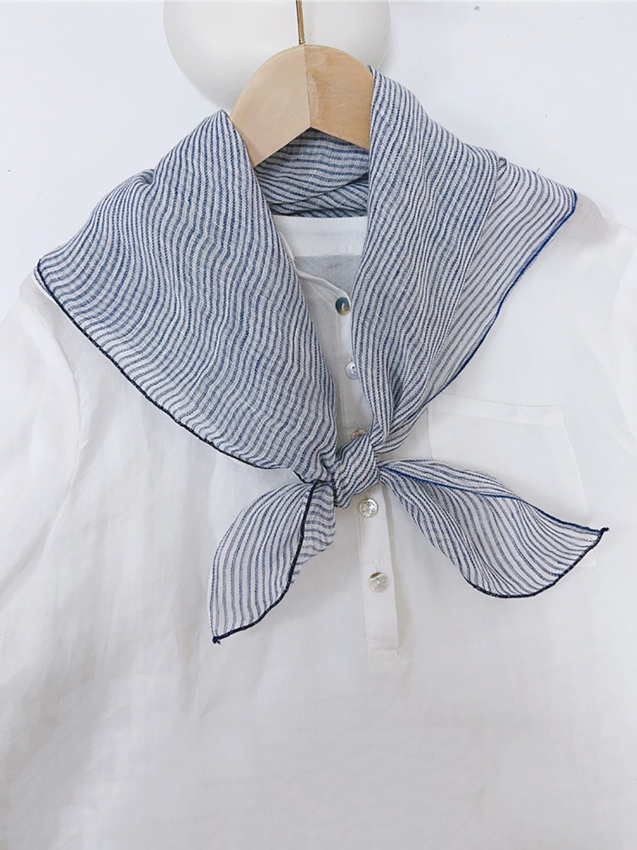 Women Casual Vintage Plaid Stripe Square Scarf