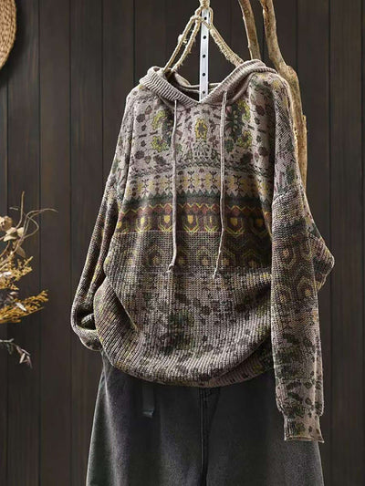 Women Autumn Casual Knit  Hooded Sweater