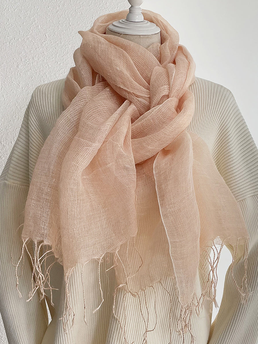 Women Vintage Summer Linen Shawl Scarf