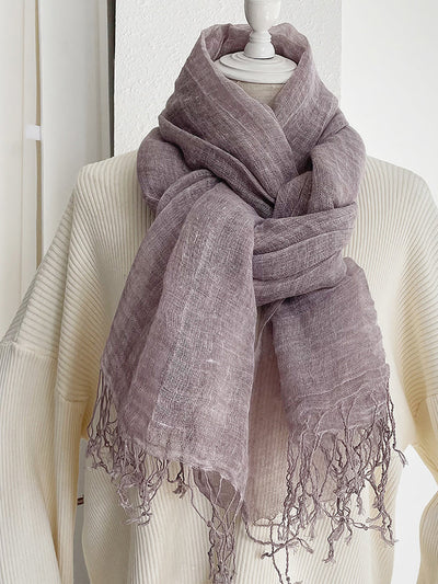 Women Vintage Summer Linen Shawl Scarf