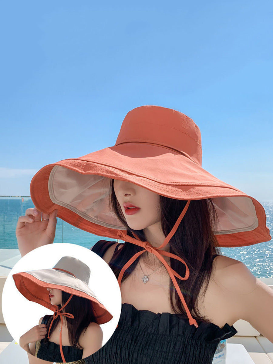 Women Casual Large Brim Dual-side Wearing Sunproof Hat