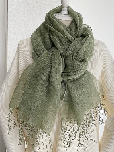 Women Vintage Summer Linen Shawl Scarf