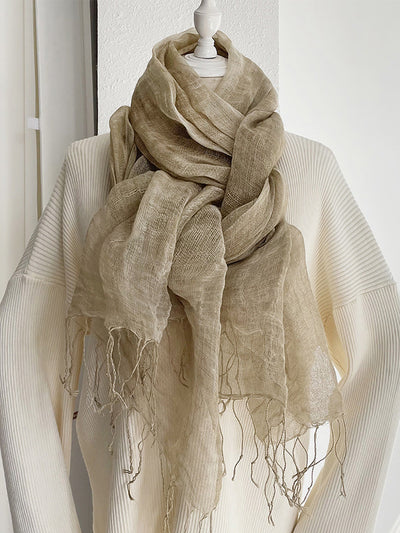 Women Vintage Summer Linen Shawl Scarf