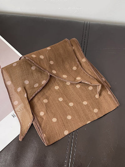 Women Vintage Plaid Dot Hair Band Scarf