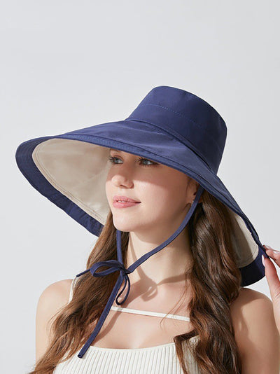 Women Casual Large Brim Dual-side Wearing Sunproof Hat