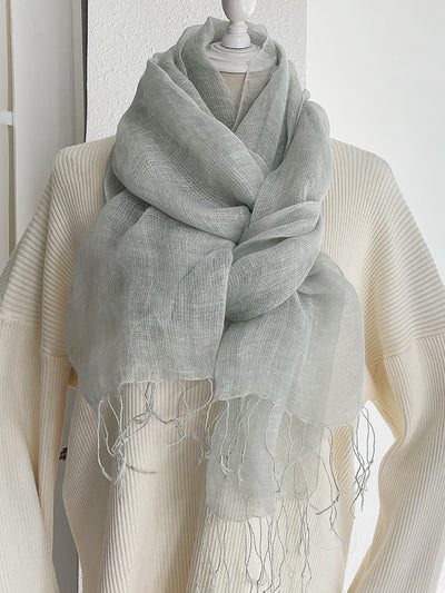 Women Vintage Summer Linen Shawl Scarf