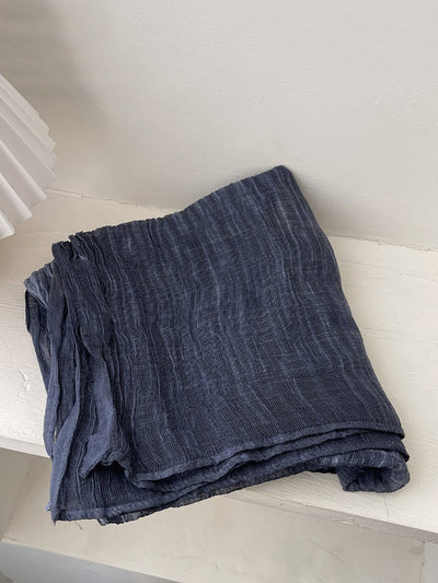 Women Artsy Pure Color Shirred Shawl Scarf