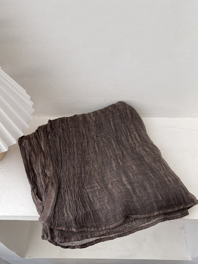 Women Artsy Pure Color Shirred Shawl Scarf