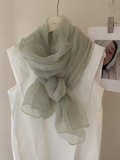 Women Summer Casual Pure Color Shawl Scarf