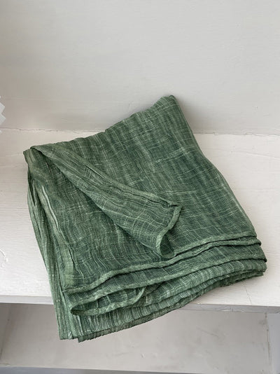 Women Artsy Pure Color Shirred Shawl Scarf