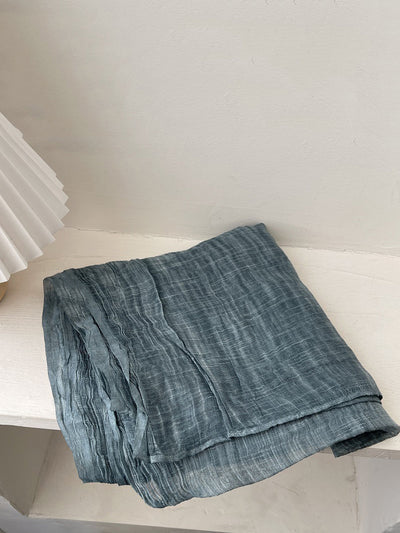 Women Artsy Pure Color Shirred Shawl Scarf