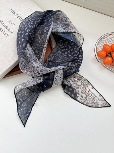 Women Thin Floral Triangle Scarf