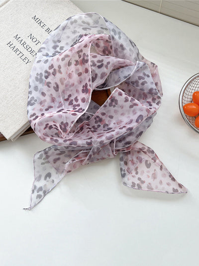 Women Thin Floral Triangle Scarf