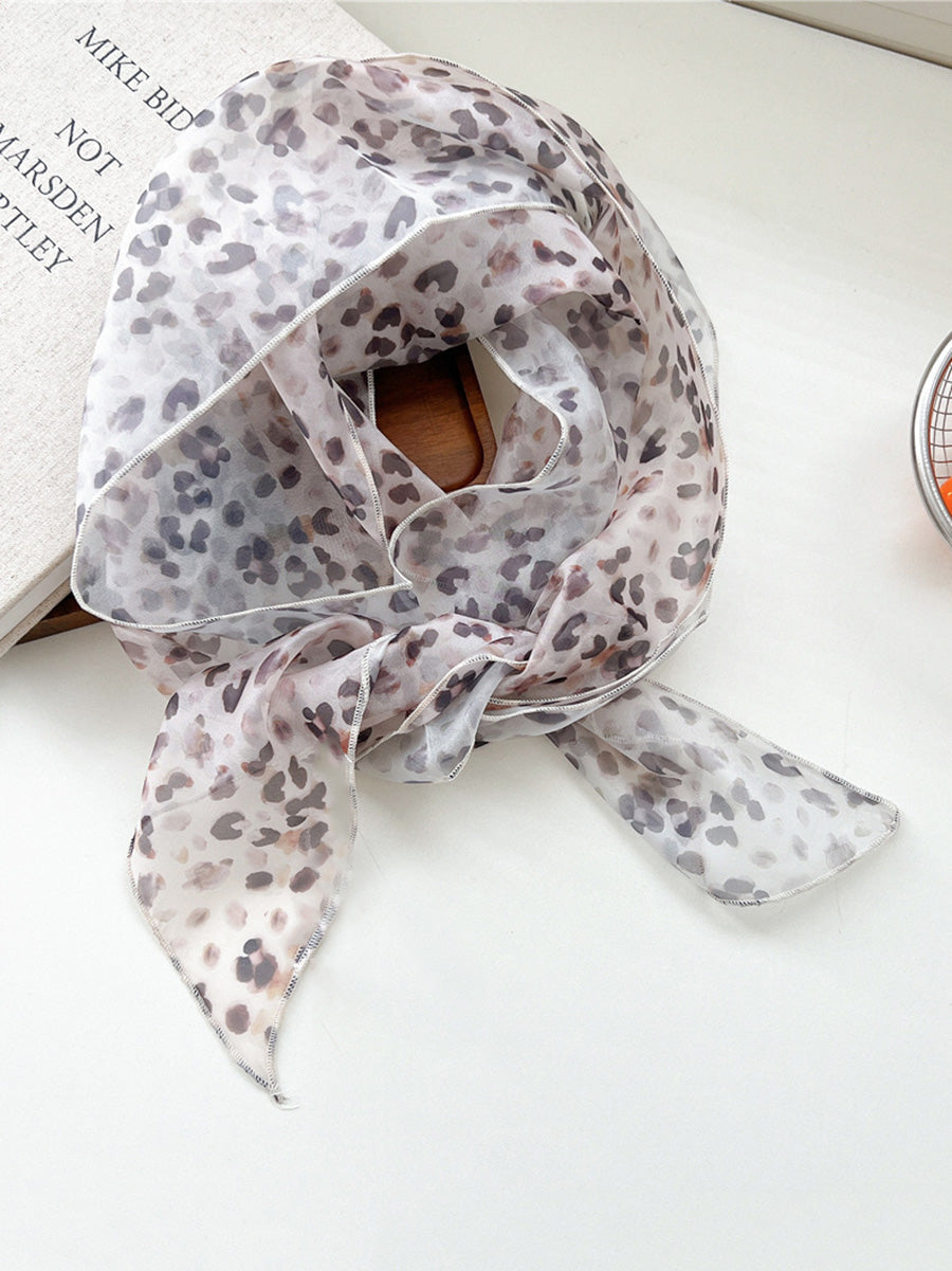 Women Thin Floral Triangle Scarf