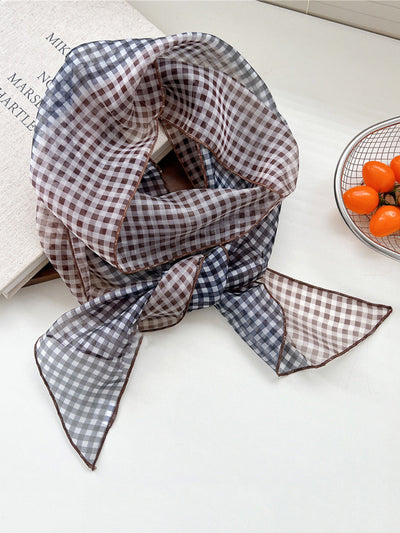 Women Thin Floral Triangle Scarf