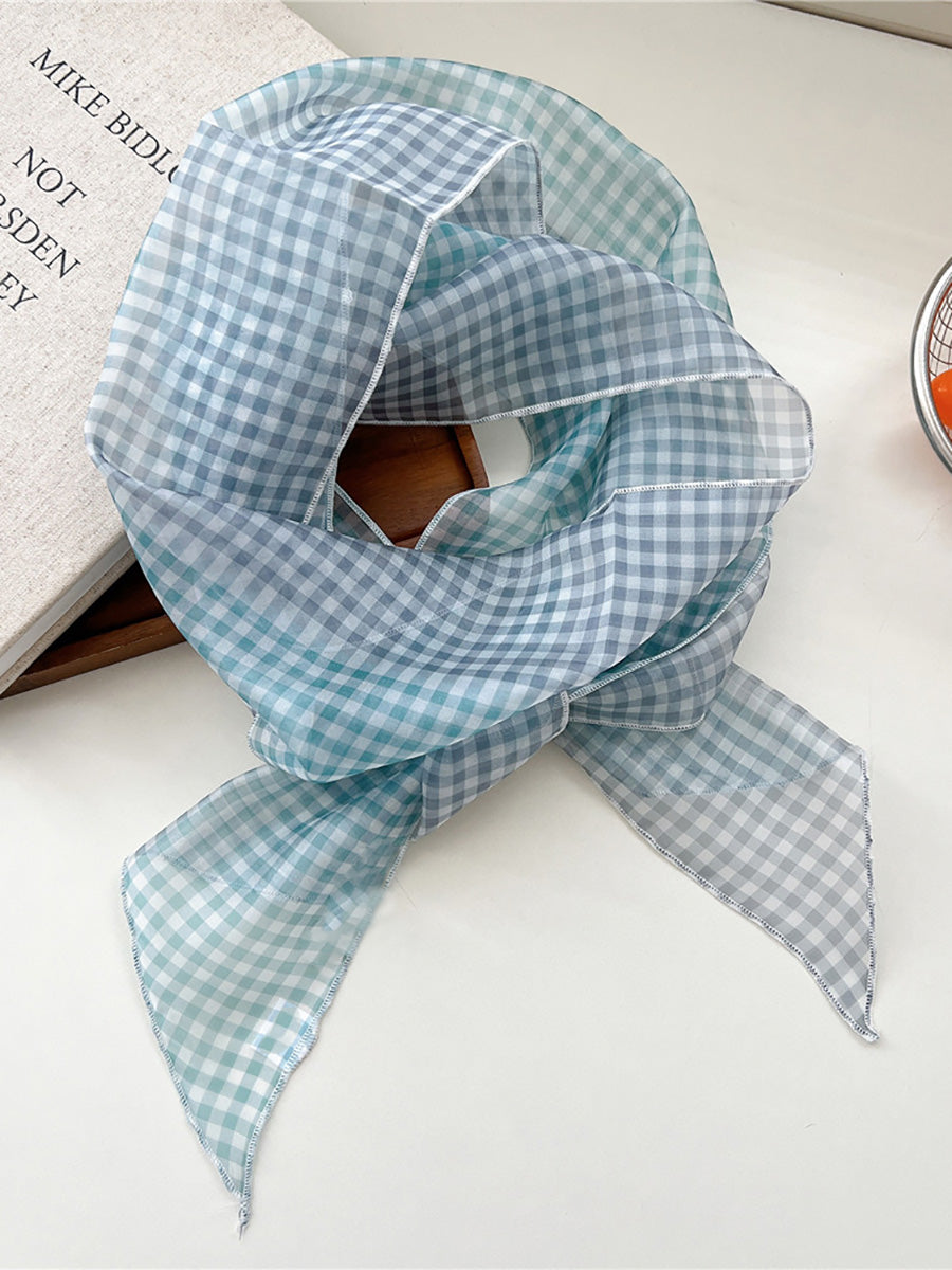 Women Thin Floral Triangle Scarf