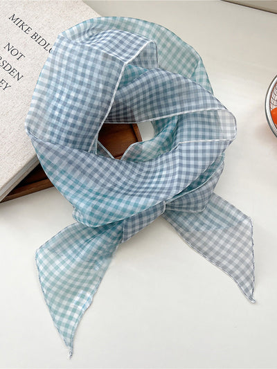 Women Thin Floral Triangle Scarf